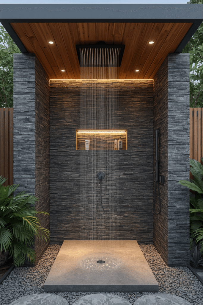 Outdoor Shower with Dual Shower Heads