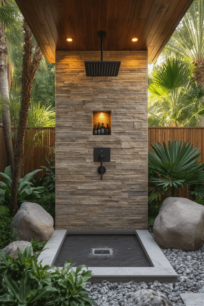Rainfall Shower Head Mounted Overhead