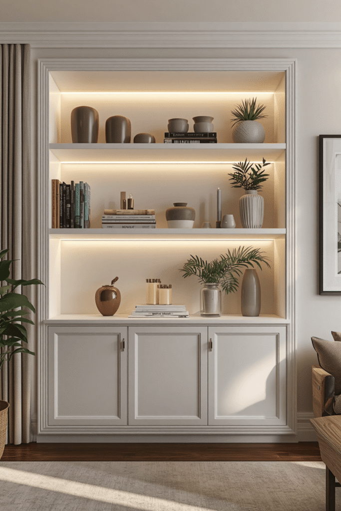 Shelving with Integrated TV Wall Design