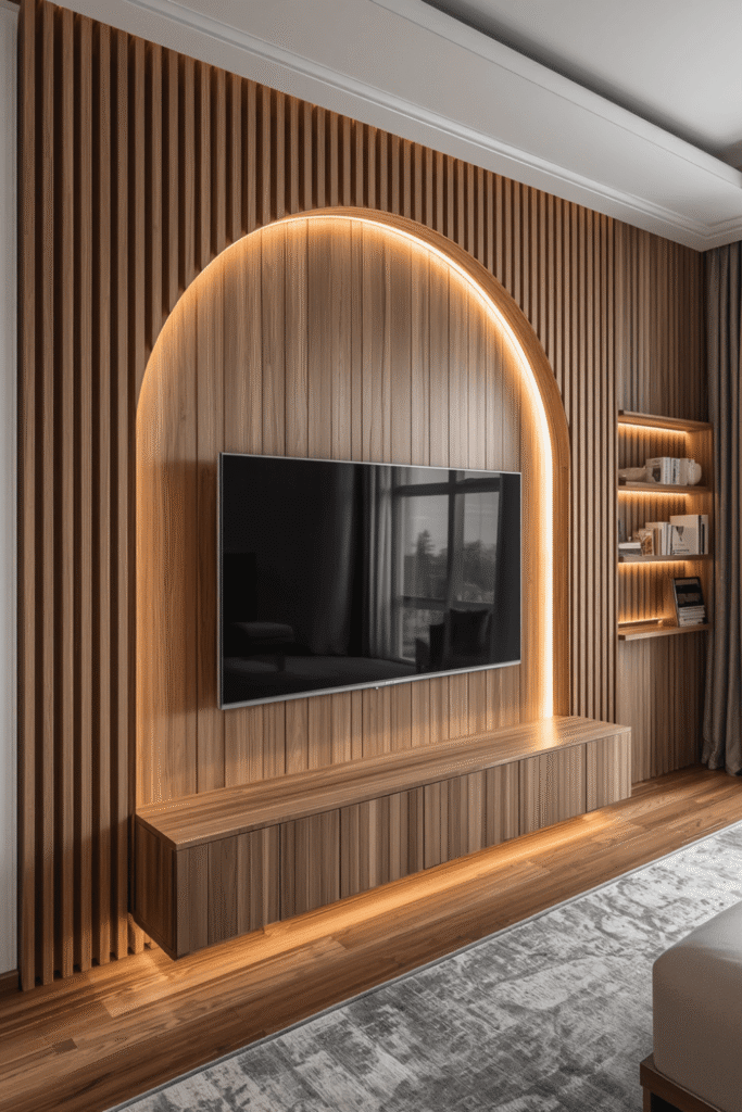 Slat Walls with Hidden Storage Integration