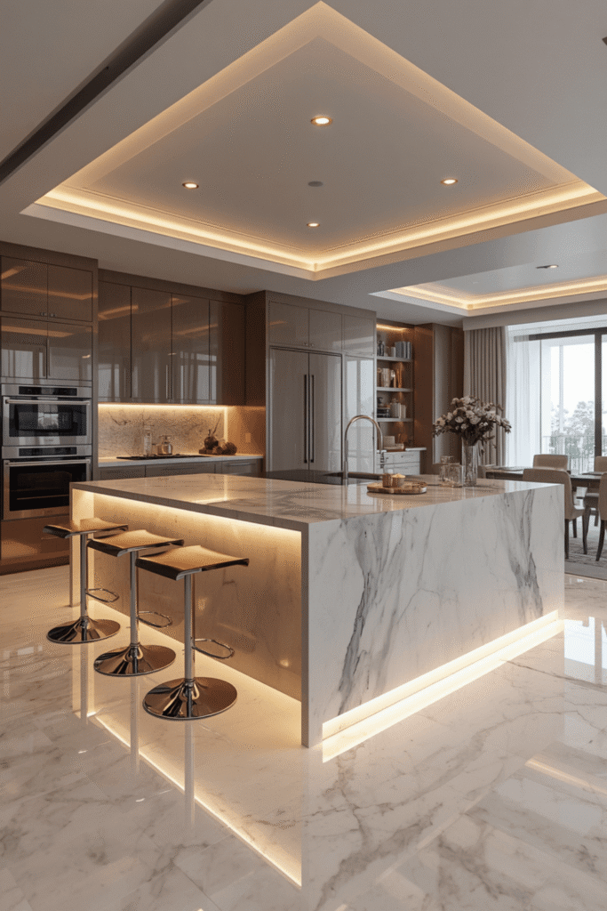 Statement Pendant Lighting Over the Island