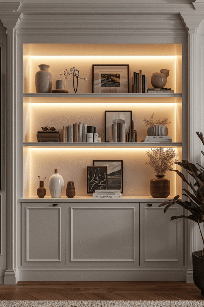 Statement Shelving with a Single Art Piece