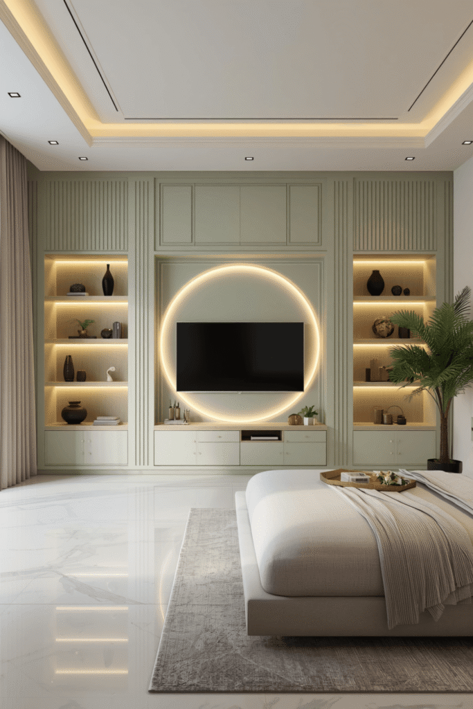 Statement Wardrobe with Decorative Wallpaper Backing