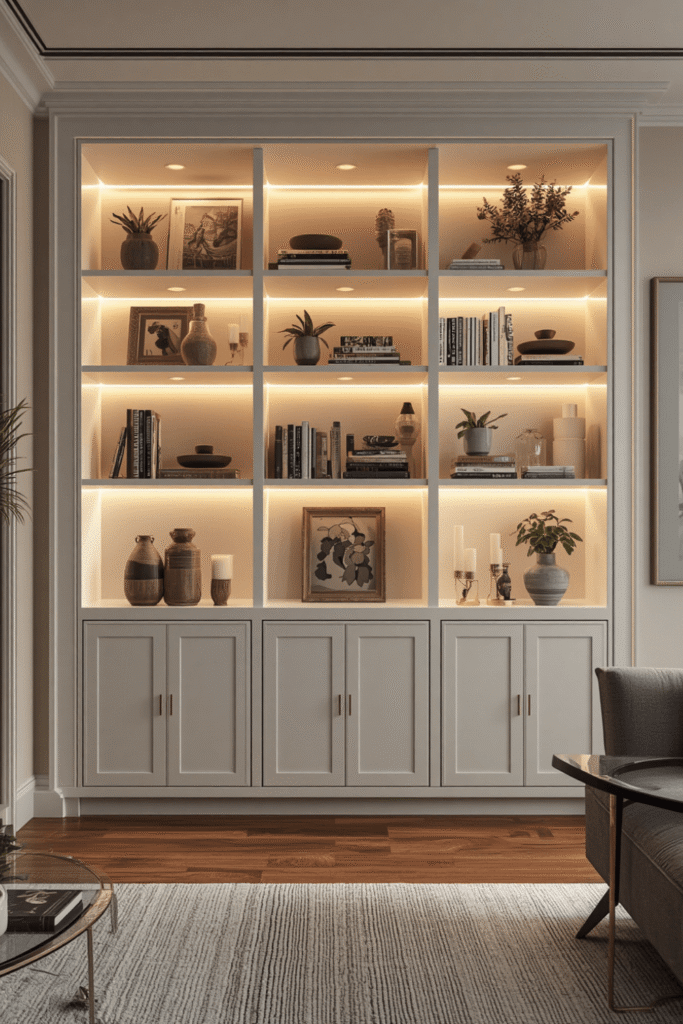 Two Tone Built In Shelving