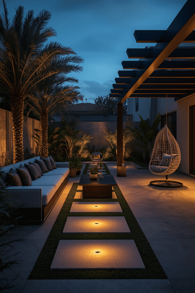 Uplighting on specimen trees and feature plants