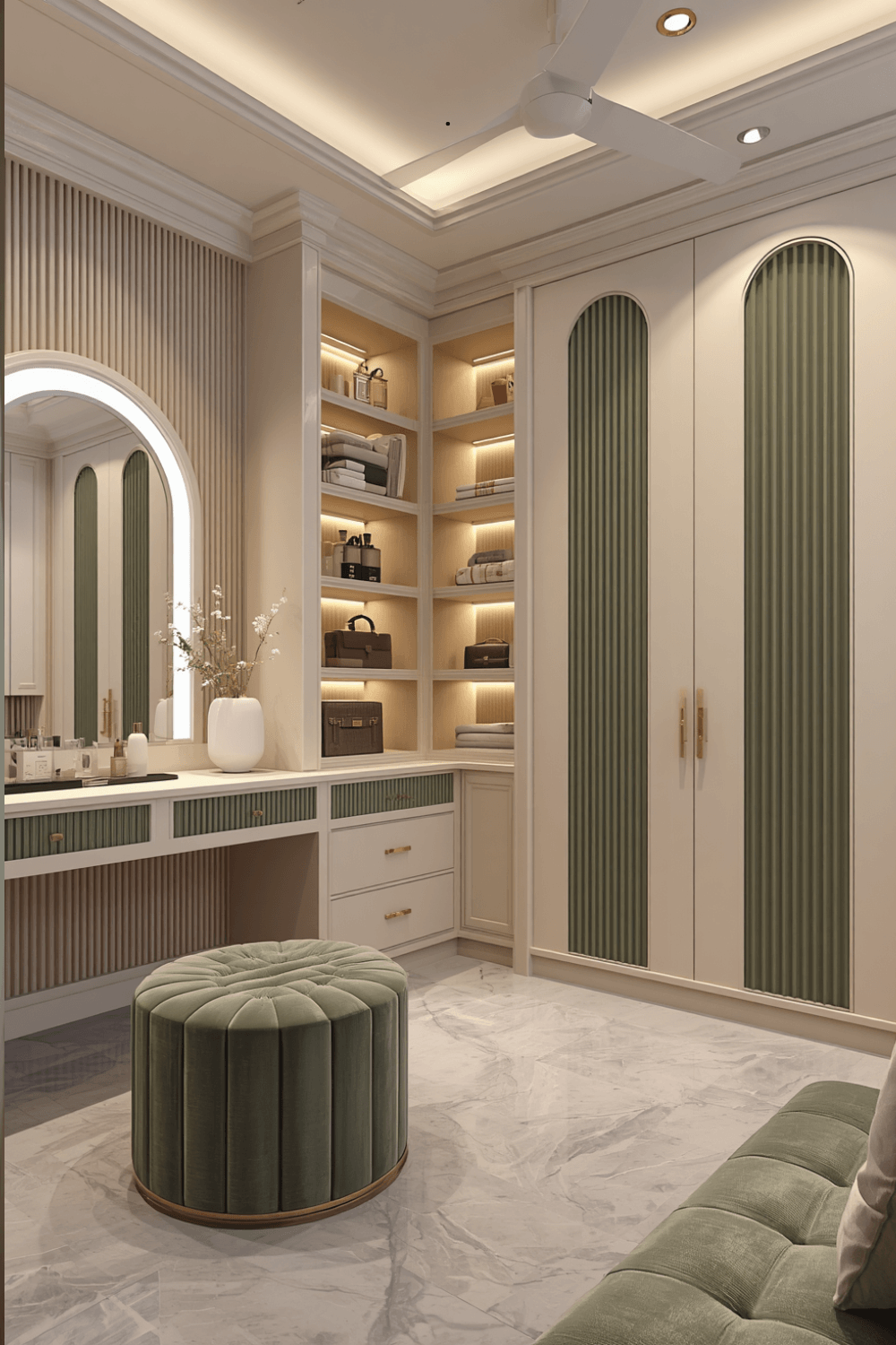 1. Choose sliding wardrobe doors over hinged ones for combined units