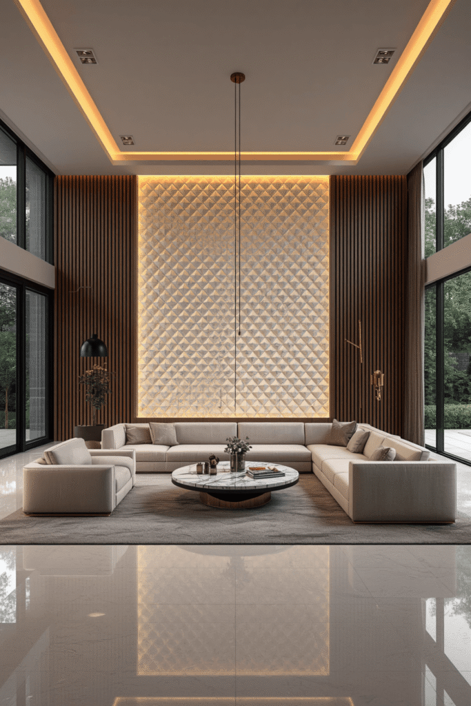 1. Transitional Style Living Room