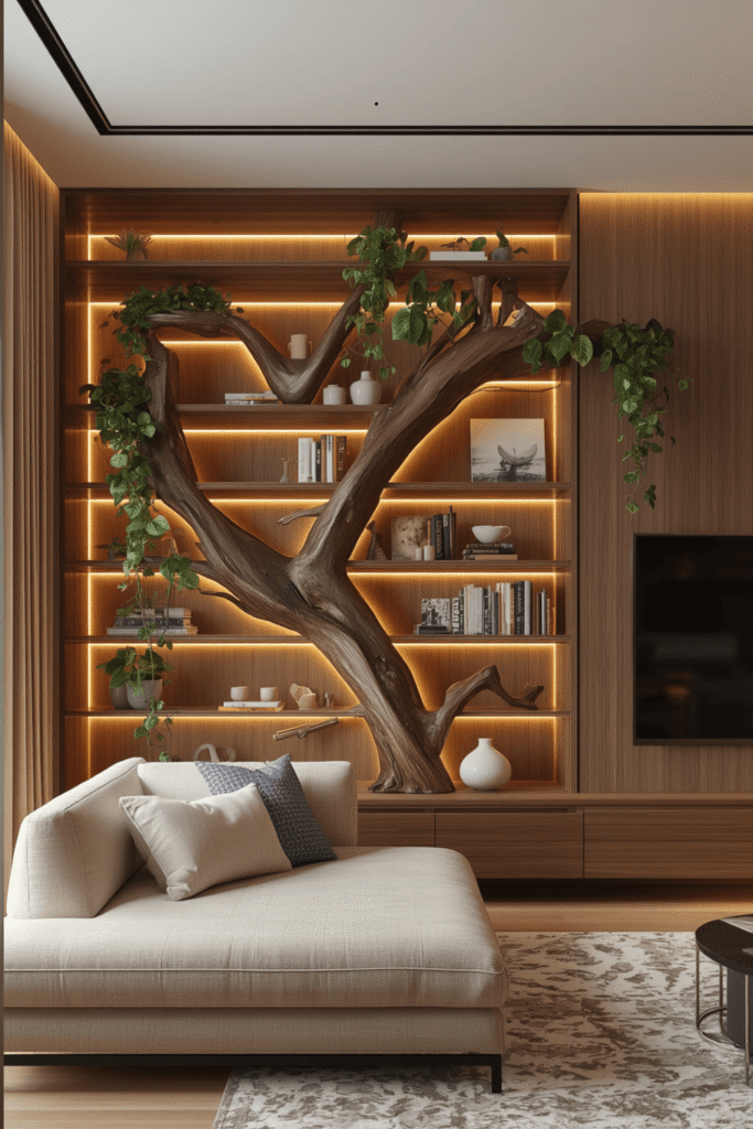 3. Load heavier books onto lower, shorter branches near the base