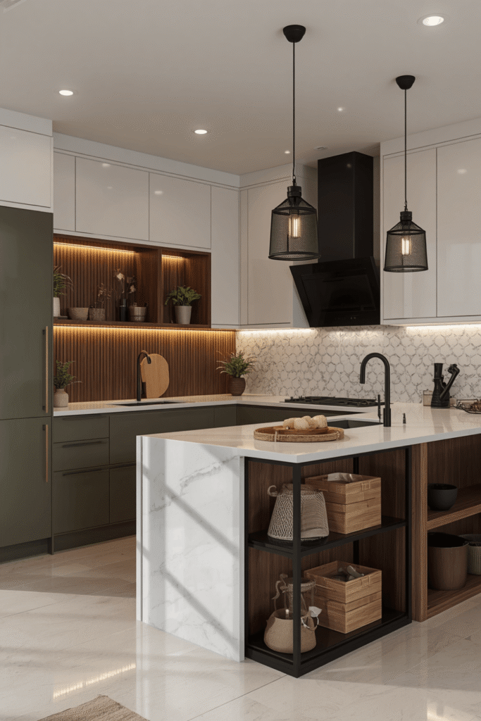 4. Choose light, reflective finishes to visually expand the space