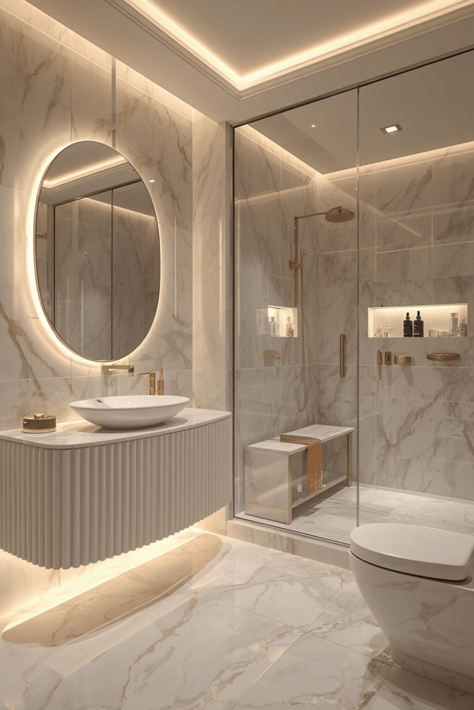 6. Classy Beach Theme Bathroom
