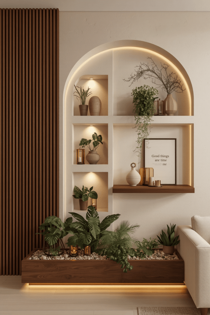 3. Recessed Wall Niches for a Built-In, Custom Look