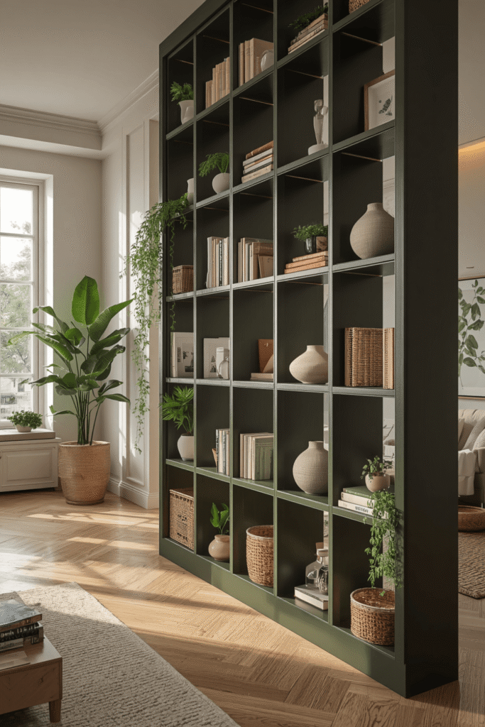 Built-In Bookshelf Ideas vs. Freestanding Dividers