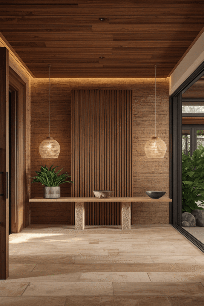 Wooden Slat Room Divider for Function and Style
