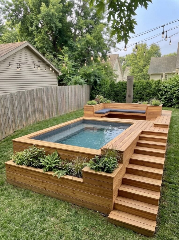 9. Partially Built-In Pool